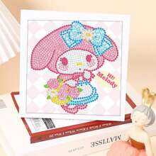 Sanrio 1 szt. Sanrio Cinnamoroll Diamentowy Zestaw Malarski DIY Z Ramą, Ręcznie Robione Diamentowe Rzemiosło Artystyczne, Prezent