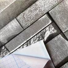 1 Rollo de papel pintado autoadhesivo con efecto de piedra y ladrillo, papel pintado de vinilo PVC desprendible para decoración del fondo de pared de la sala de estar del hogar