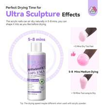 SAVILAND Pro Monomer Acrylic Nail Liquid Kit Ultra Sculpture: 240 Ml Large Capacity Pure EMA Nail Monomer Liquid Wtih 3Pcs Acrylic Nail Brushs For Nail Extension Nail Carving Non Yellowing Home - 紫色 - 查看 5