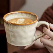 1pc Beautiful Cloud-Shaped Ceramic Mug, Water Ripple Texture Cup, Personalized Milk/Coffee Cup, Valentines Gift