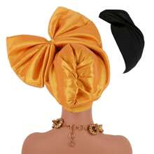 2件装大蝴蝶结头巾，时尚头饰发带，适合婚礼、派对、节日，在非洲和南美洲很受欢迎，也可作睡帽使用。 - 彩色 - 查看 4