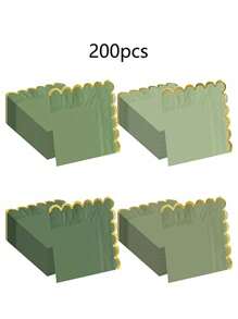 100/200pcs Cocktail Napkins, Disposable Tissues, Beverage Napkins, Suitable For Home Bar Tables, Party Decorations, Festive Parties, Wedding Napkins, Themed Parties - Green - View 9