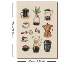 1 stuk oningelijste/ingelijste retro koffiekaart, rustiek canvas posterprint, koffieliefhebber, barwagen, minimalistische keuken, drankjes, wandkunst, schilderij voor slaapzaal, appartement, woonkamer, slaapkamer, moderne huisdecoratie
