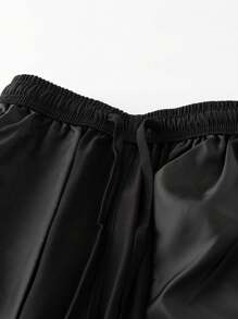 2 piezas Shorts deportivos de verano para hombre, cintura elástica, casual de playa, corte holgado, secado rápido, longitud hasta la rodilla, con bolsillos traseros