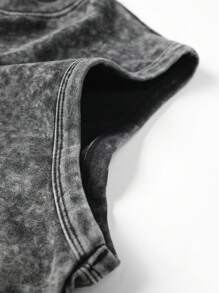 Men's Summer Casual Athletic Set: Distressed Vest Top + Drawstring Waist Shorts, Letter & Graphic Print, Suitable For Streetwear, Outdoor, Hiking, Beach