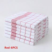 1/2/4/6/8/12 pièces Serviettes de cuisine ultra-douces, super absorbantes, à motifs carreaux et rayures, chiffons à vaisselle rouges / bleus / noirs, parfaits pour la maison et la salle à manger