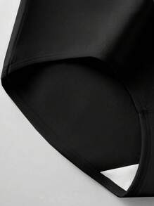 4 piezas de bragas de algodón con cintura alta y cómoda, color negro