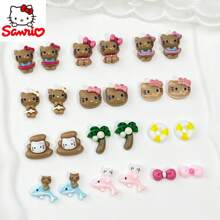 Sanrio 40 piezas/20 piezas/10 piezas de accesorios de arte de uñas Kawaii 3D de resina de dibujos animados lindos de Sanrio KT Cat, adecuados para joyería DIY, pulseras, llaveros, aretes