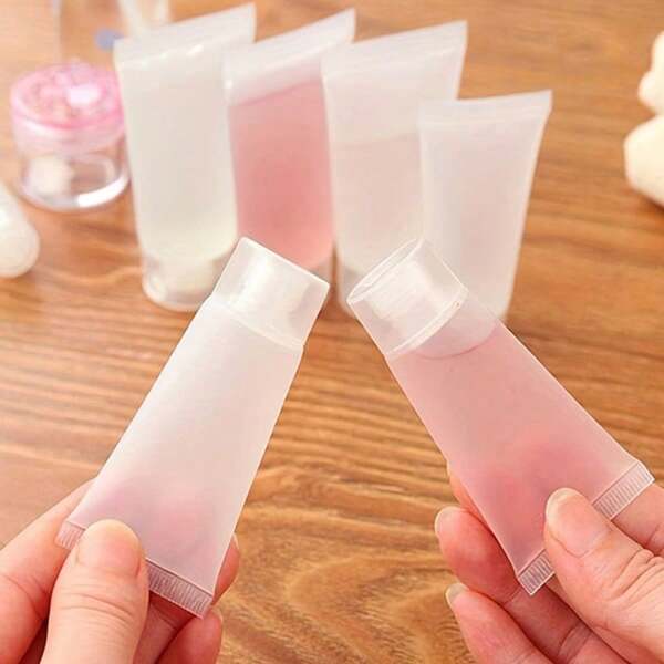 10 peças Garrafas Plásticas Vazias Recarregáveis de 10ml com Tampa Rosqueável, Recipientes Cosméticos Adequados para Loção, Sabonete Líquido, Shampoo, Limpador Facial, Creme, Acessórios de Viagem