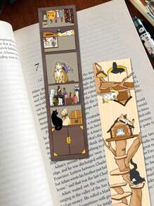 SCXXBSW 4pcs Cat World Warm Cabin Creative Graffiti Magnetic Bookmark Decoration Book Desktop Exquisite Souvenirs - Multicolor - View 3