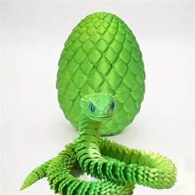 Juego de huevo sorpresa y serpiente impresos en 3D con articulaciones con bisagras - Decoración de escritorio colorida para el hogar y la oficina, apta para diferentes decoraciones de habitaciones, genial para regalos de Halloween, Navidad y Acción de Gracias. Color de ojos aleatorio