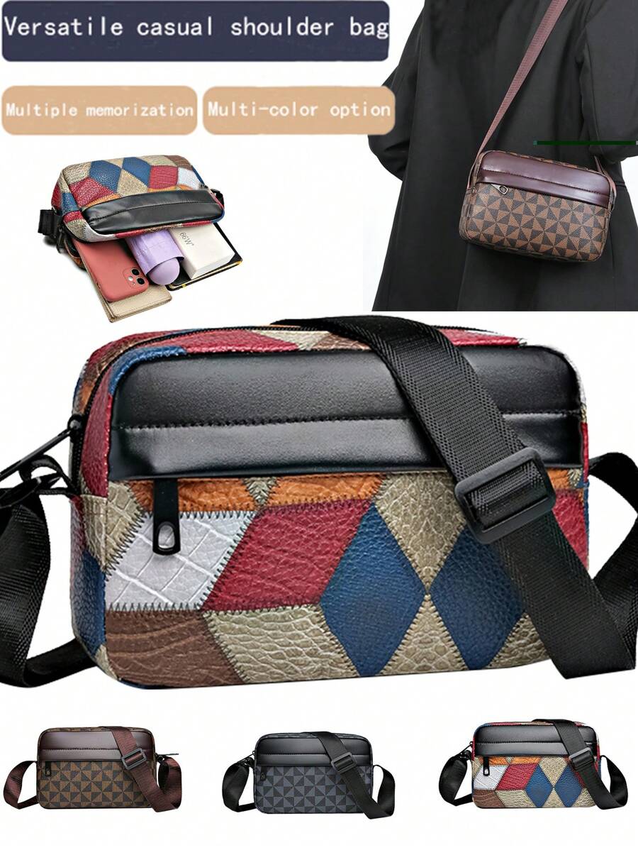 Men's Leisure Shoulder Bag Sports Crossbody Bag Personalized Fashion Small Square Bag Men's Bag Business Men's Bag Sling Bag - Multicolor - View 1