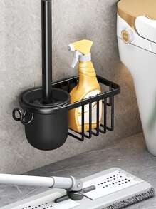 1pc Wall-Mounted Toilet Cleaning Brush Set Household Brush To Clean The Toilet Toilet Brush No Dead Angle To Clean The Bathroom Artifact Wall-Mounted Punch-Free Toilet Cleaning Tool