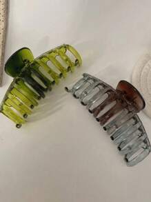 2pcs Women's Jelly Patent Large Claws Hair Clips In Pink, Beige Colors. Fashionable, Versatile, Elegant And High-End Hair Accessories. Suitable For Daily Use, Outdoor Activities, Showering, Face Washing, Hairstyling, Makeup And Clothes Matching. Casual Y2k