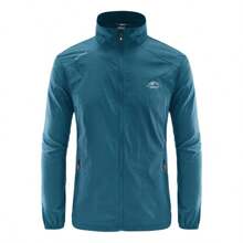 Men's Summer Lightweight UV Protection Jacket For Outdoor Activities - Zipper Pockets, Suitable For Hiking, Fishing, Sports - Mint Blue - View 2