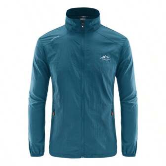 Men's Summer Lightweight UV Protection Jacket For Outdoor Activities - Zipper Pockets, Suitable For Hiking, Fishing, Sports