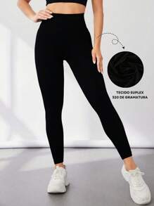 Calça Legging Básica Tecido Suplex Cintura Alta Conforto Total