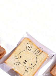 100个装可爱卡通透明自粘面包袋豆沙菠萝袋烘焙切片吐司全麦面包自封包装饼干袋 - 彩色 - 查看 7