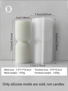 Striped Cylinder Silicone Candle Molds - DIY Handmade Geometric Spire Aromatherapy Candles For Home & Table Decor Gifts Birthday Graduation