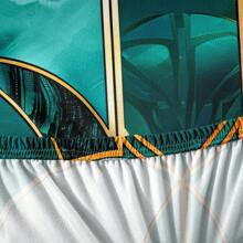 1 件印花花园弹性沙发垫套、户外垫套、沙发套、沙发座套、弹性椅垫套、庭院家具保护套 - 綠色 - 查看 8