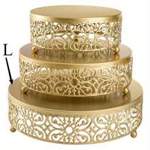 1 Pieza Elegante Soporte de Pastel de Metal Dorado - Soporte Redondo para Exhibir Postres, Apto para Cupcakes, Dulces, Bodas, Fiestas, Cumpleaños - Soporte para Cupcakes de Hierro Reutilizable, Sin Necesidad de Electricidad, Fácil de Almacenar - Multicolor - Ver 13
