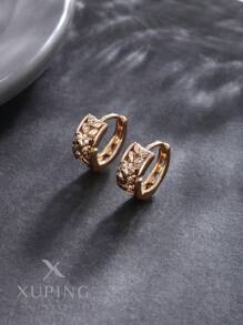 XUPING JEWELRY 1 对高端复古锆石女士环形耳环，时尚优雅的设计适合日常佩戴、派对和购物 - 耳圈 - 查看 6