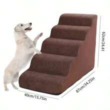 Pet Stairs For Cats & Dogs, 2/3/4/5 Steps Pet Ladder, Ramps For Beds, Non-Slip , Detachable & Washable Sofa Bed Stairs. Care For Injured, Senior Dogs & Cats, Pets With Joint Pain. Hot-Selling Product - Brown - View 18