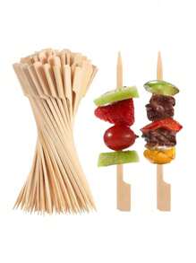 Paquete de 100 pinchos de bambú, adecuados para el hogar, restaurantes, mercados nocturnos, actividades al aire libre, tiendas de frutas - lavables y reutilizables, para la cocina, regalo de Navidad 1038