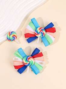 2pcs Rainbow Lollipop Hair Bows For Women Girls Rainbow Grosgrain Ribbon Bow Alligator Clips Cute Lollipop Bow Hair Clips Birthday Holiday Gifts Bow Barrettes Girls Pigtail Bow Hair Clips Women Hair Accessories