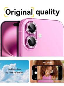 Protezione per obiettivo fotocamera compatibile con Plus Bling - 2024, cover con anello singolo in metallo, vetro temperato anti-graffio 9H con bordo in alluminio, adesione più forte, flash 16 16 Plus 16 Pro Max 16 Pro 15 Pro Max 15 Pro 15 Plus 15 14 Pro Max 14 14pro 14plus 13 Pro Max 13 13 Pro 12 11 (confezione da 3), regalo per compleanni, famiglia, amici, cristalli scintillanti, protezione per obiettivo, accessori per cellulare