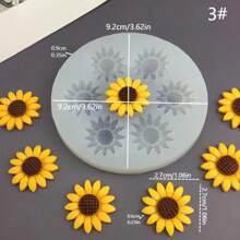 1PC 向日葵硅胶模具 DIY 工艺珠宝铸造工具香薰蜡烛制作、鞋饰艺术用品手工皂硅胶模具滴树脂模具石膏树脂滴胶制作工具家居装饰吊坠模具婚礼礼物家居装饰和手工礼品复杂花卉设计 - 白色 - 查看 13