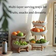 2/3 Ripiani portafrutti, piatto portasalumi, piastre decorative - Set di ciotole di plastica per la frutta per cucina e ristorante - Vassoi porta pietanze a più piani per frutta, spuntino e dessert - Regalo di Natale
