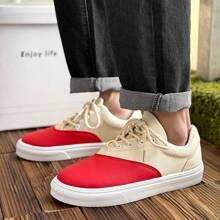 Zapatos casuales de hombre para primavera/verano de lona con cordones, transpirables y ligeros con plataforma elevada, zapatos tipo slip-on holgados, nuevos tenis de lona transpirables, zapatos casuales de estilo retro versátil, zapatos vulcanizados antideslizantes