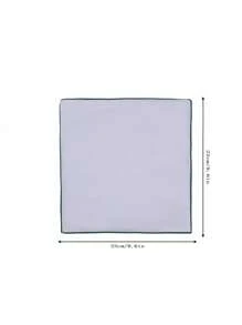 1pc Fashion Versatile White Pocket Square With Colored Trim, Business Suit Accessory Handkerchief For Men
