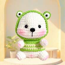 DIY Bear Crochet Set Suitable For Starters Who Are New To Crochet Craft Decor With Step-By-Step Instructions Handmade Crochet Knitting Kit Suitable For Doll Gifts, Stress Relief, Knitting Learning. Crochet Material Kit For DIY Beginner Gift With Complete Material Package