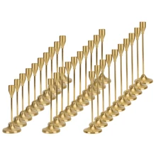 Set Of 30 Golden Cone-Shaped Candle Holders, Perfect For Romantic European-Style Candlelit Dinners, Wedding Decorations, Room Decor, Home Decor, And Various Festive Table Decorations - Ideal For Christmas, Halloween, Easter, Diwali, Thanksgiving, Weddings, Banquets, Parties, Home And Hotel Decor, Durable, Easy To Assemble, (Candles Not Included) Gifts Birthday Graduation