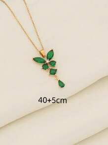1pc Stainless Steel 18K Plated Butterfly Pendant Necklace, Fashion French Chic Ins Style Suitable For Party, Date, Office Wear