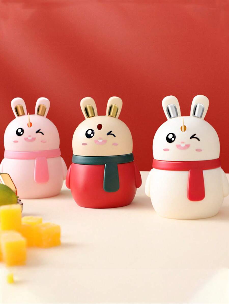 1-3pcs Cartoon Rabbit Toothpick Holders, Household Press Type Toothpick Dispenser, New Fashionable Rabbit Style Toothpick Bottle, High-End Creative Household Toothpick Canister With Press Dispenser Travel Essentials Travel Accessories Travel Must Haves