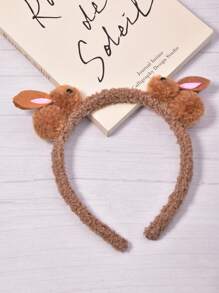 1pc Plush Teddy Bear Rabbit Ears Headband, Suitable For Daily Look, Easter Party, Holiday Gift, Valentine's Day Outfit, Back To School & Graduation Decoration