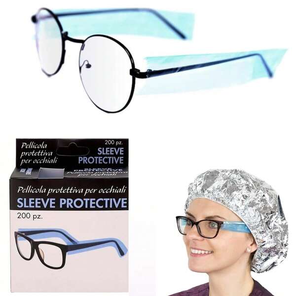 200 Stück Einweg Haarfärbebrillen Abdeckung - Einweg Brillenabdeckung - Brillenschutz - Brillenabdeckung - Einweg Brillenschutz, PVC, Anti-Flecken Brillenschutz für Salon Styling und Färben, Bügel Abdeckungen, schmutzige Brillenzubehör, Friseurbrille