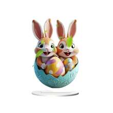 Easter Desk Decorations Adorable Bunny Easter Egg Table Sign Ornaments For Home