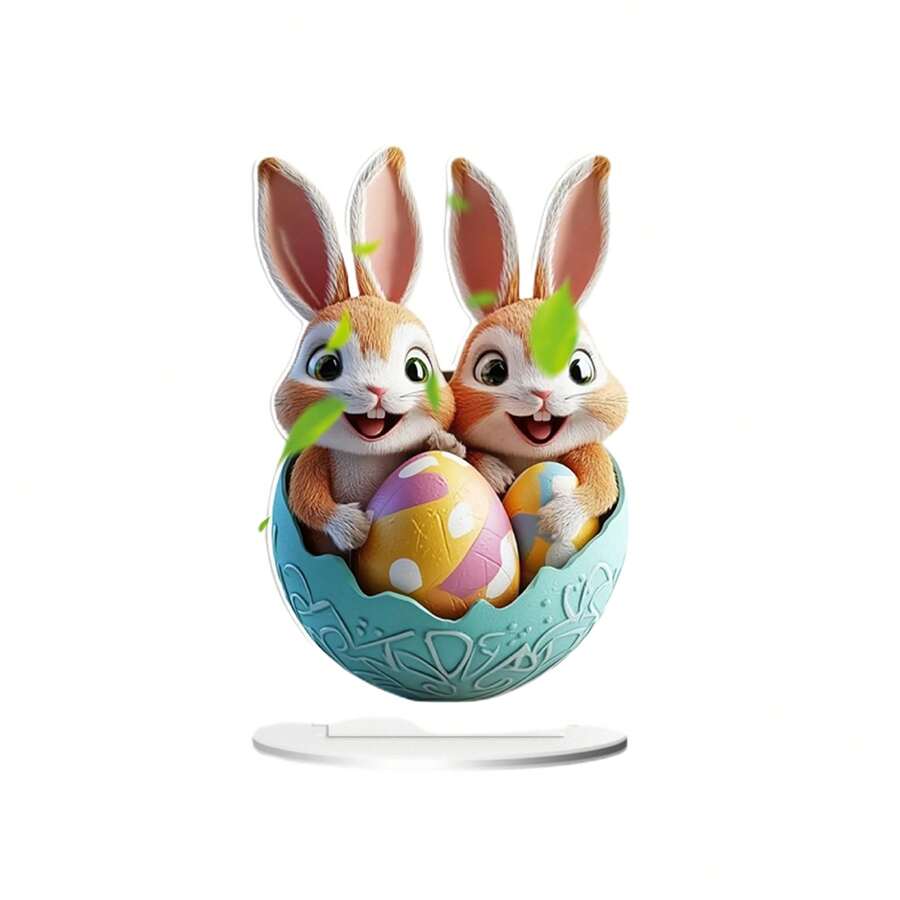 Easter Desk Decorations Adorable Bunny Easter Egg Table Sign Ornaments For Home