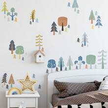 1 pieza Adhesivo de pared con estampado de girasol y animales del bosque, nuevo decoración de fondo para sala de estar/dormitorio/estudio, papel tapiz autoadhesivo decorativo para decoración del hogar, decoración de pared, baño, dormitorio, sala de estar, decoración de la casa