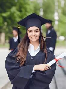 Unisex Adult Graduation Cap With 2025 Tassel Year Charm For Bachelor Master,Party Decorations Graduation Hat - Black - View 5