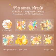 1 rol aquarel tie-dye folie decoratieve tape, Galaxy thema Engels alfabet voor scrapbooking