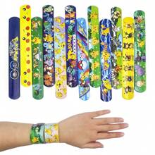 pokemon Pokemon Cartoon Slap Bracelets, 12 Unique Designs, Fun Party Favors And Festival Decorations, Perfect For Birthday Parties, Events, And Celebrations, Colorful Slap Wristbands With Cute Patterns, Ideal For All Ages