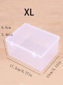 1 件长方形渔具透明塑料收纳盒，带翻盖的工艺品配件组件工具容器，用于文具、电子元件、五金零件、玩具收纳的透明塑料盒 - 無色 - 查看 7