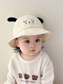 1pc Kids Cute Dog Ear Design Sun Protection Versatile Bucket Hat, Summer