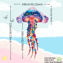 Kite a forma di gigantesca medusa magica dalla moda 2025! Sagoma 3D! Kite creativo a forma di medusa gigante degli oceani, Kite a medusa colorata, regalo creativo per il Nuovo Anno