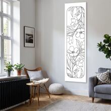 Tapiz vertical floral romántico para dormitorio, diseño de flores sencillo, tapices largos, arte de línea de estilo minimalista, tapiz de alta calidad para decoración de pared en sala de estar, dormitorio, oficina, regalo único para amigos